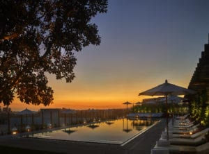 Tapped In Retreats — infinity pool at golden hour
